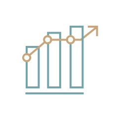 Data analysis graph icon white color